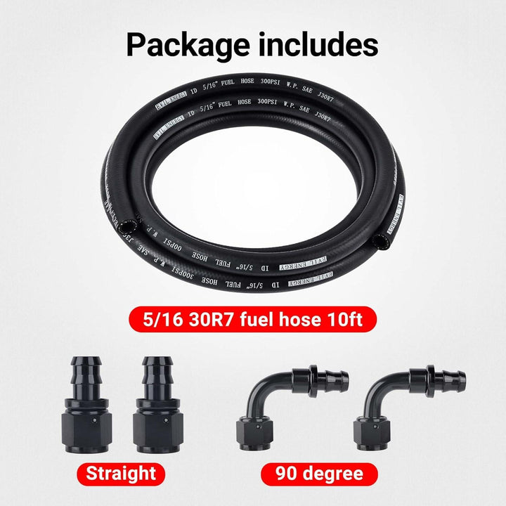 EVIL ENERGY  Push Lock Hose Kit Fuel Hose Line Kit NBR SAE 30R7 10FT (4/6/8/10/12AN) - EVILENERGY
