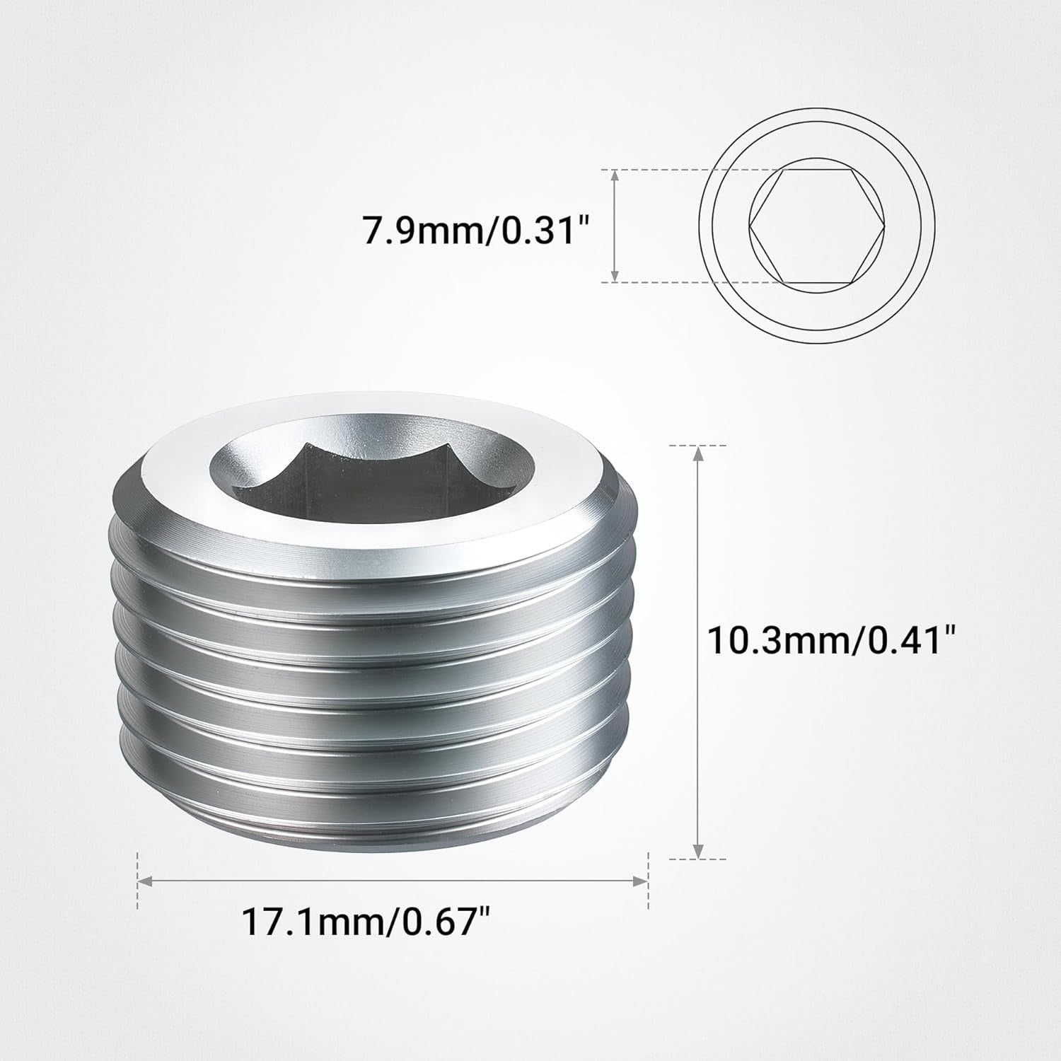 [3/8 NPT,Silver]