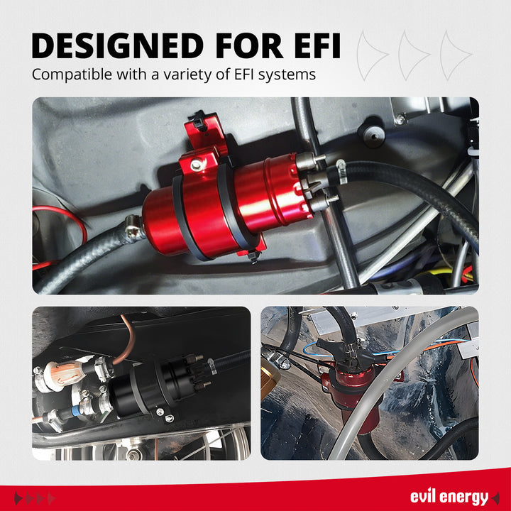 [Red] EVIL ENERGY 12V Electric Fuel Pump for EFI 225 LPH - EFI Systems Compatibility Examples