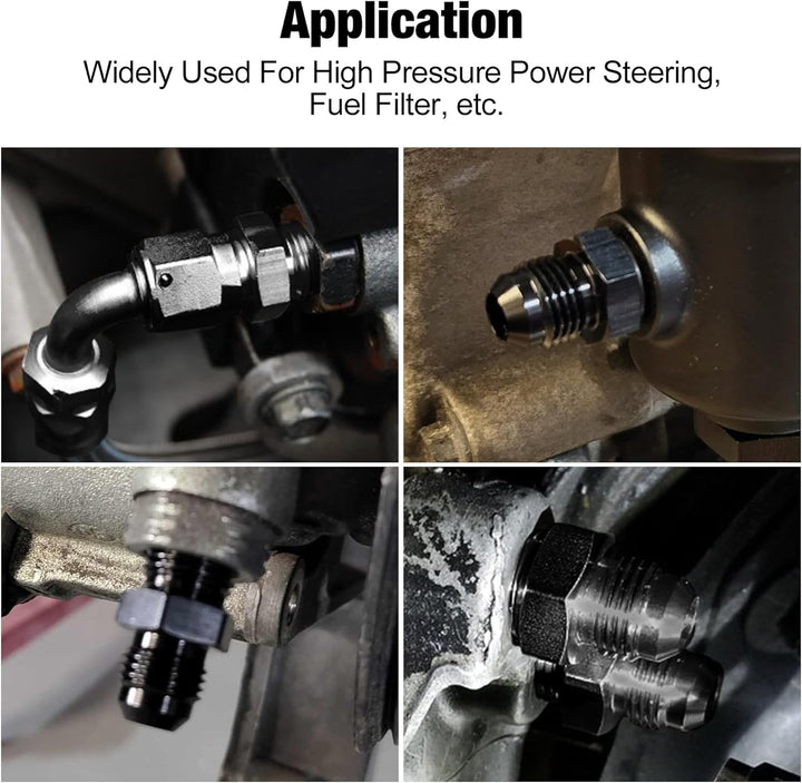 EVIL ENERGY AN Male Flare to Metric O Ring Seal Power Steering Adapter Fitting Aluminum - EVILENERGY