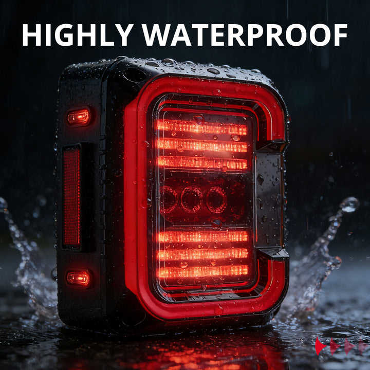 EVIL ENERGY Fit For 2007-2018 Jeep JK JKU LED Tail Lights, Unique C Shaped Design Smoked Lens, 20W Reverse Lights, Built-in EMC, DOT Compliant,2 PCS - EVILENERGY