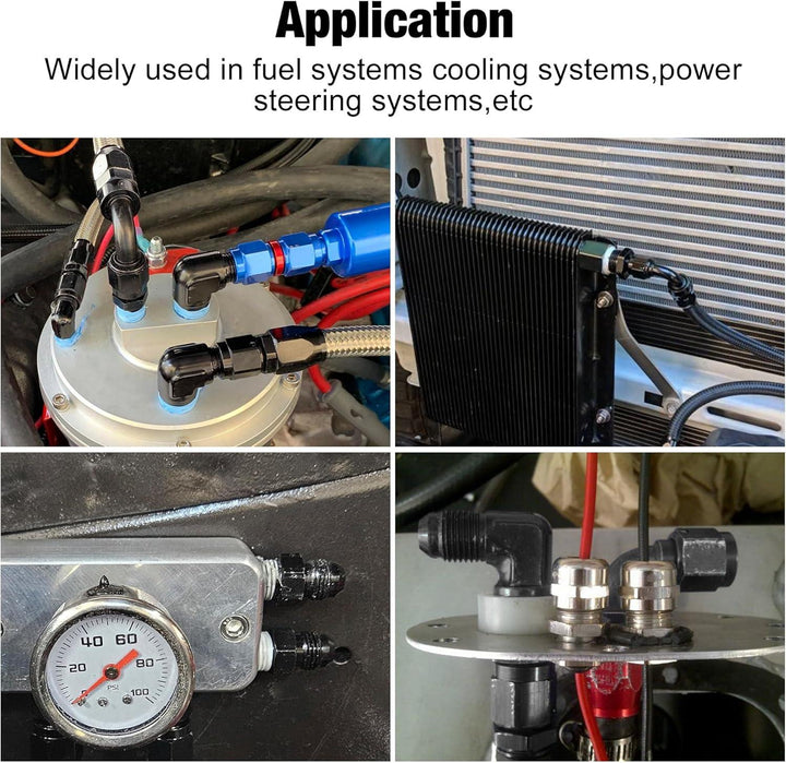 EVIL ENERGY AN Male Flare to NPT Pipe 45 Degree Fitting Adapter Aluminum Black - EVILENERGY