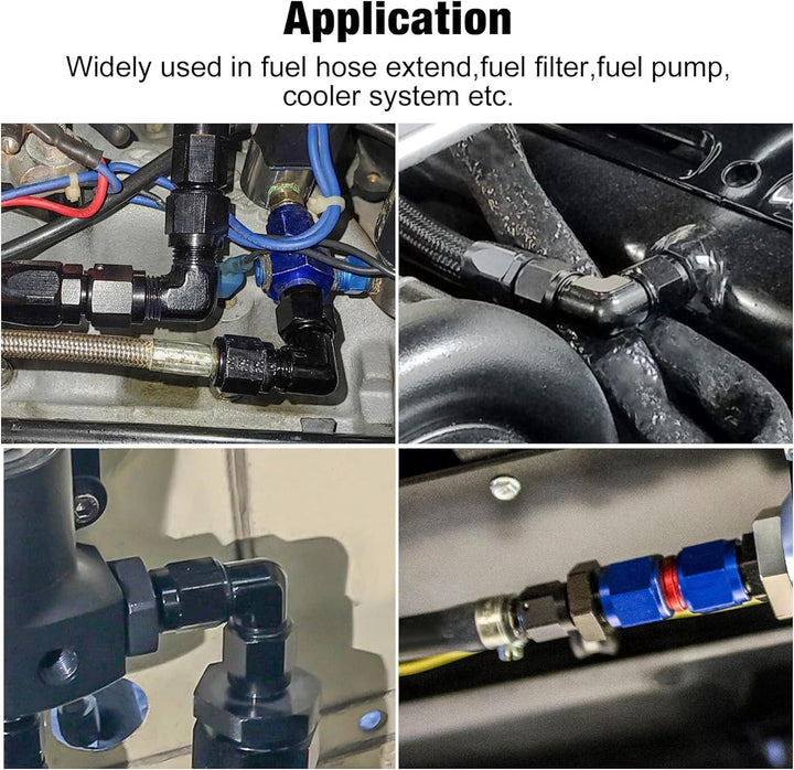 EVIL ENERGY AN Male to Male Flare 45/90 Degree Union Coupler Fitting Coupling Aluminum Black (	3/4/6/8/10/12AN) - EVILENERGY
