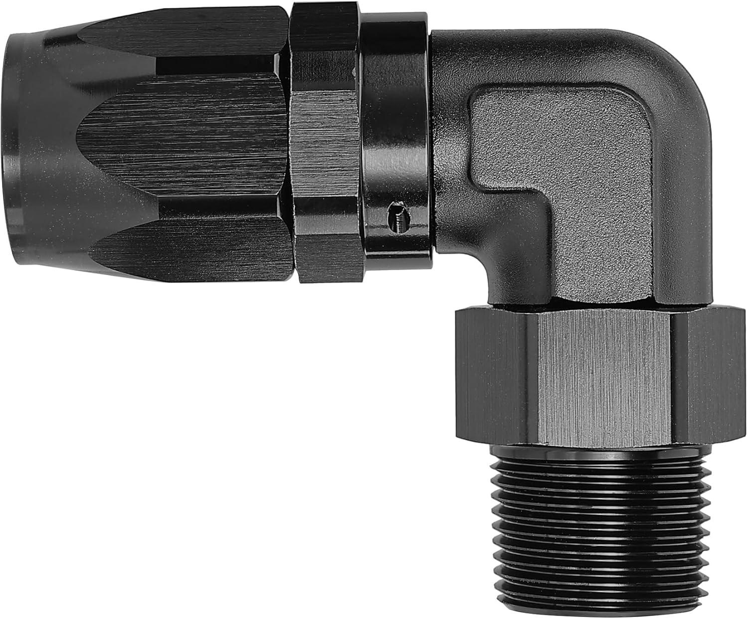EVIL ENERGY NPT Male to AN 90 Degree Hose End Fitting Swivel for CPE Braided Hose