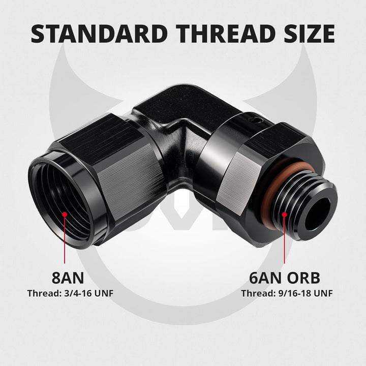 [8AN Female to 6 ORB,90 Degree]