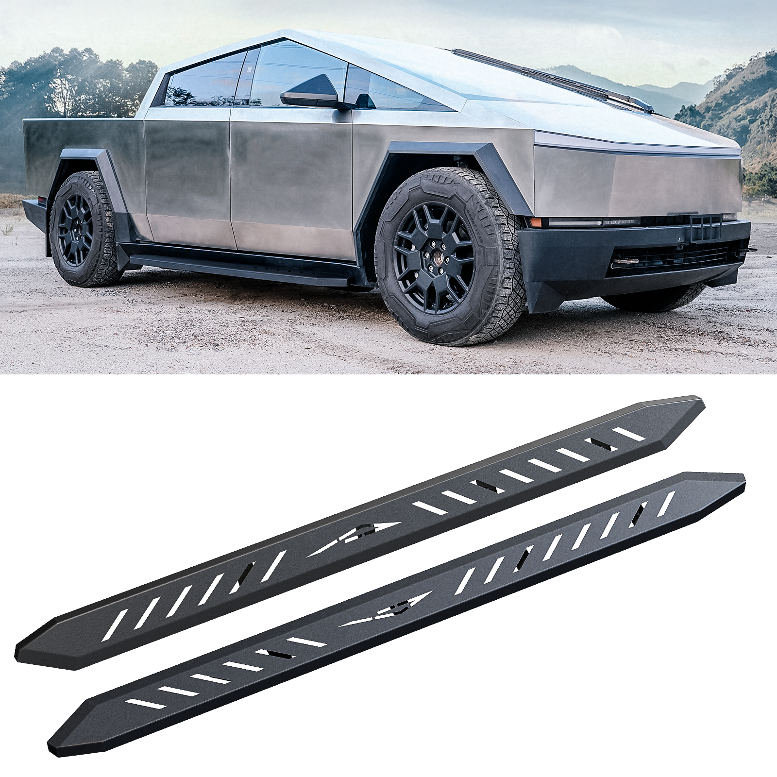 EVIL ENERGY Tesla cybertruck 2019-2025 Running Board Step 2PCS Vent Series