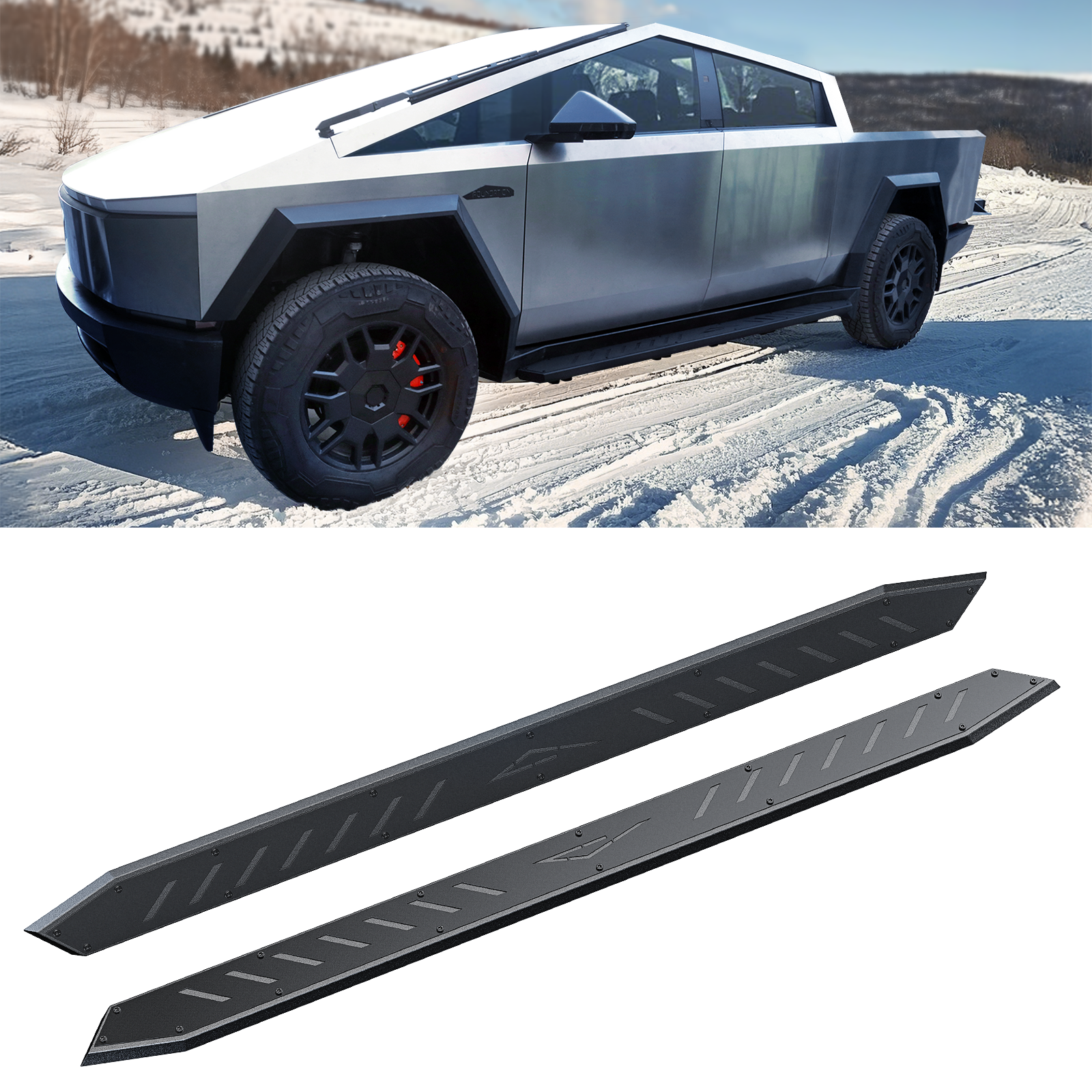 EVIL ENERGY Tesla Cybertruck 2019-2025  Running Board Step 2PCS  Full-Cover Side Steps Armor Series