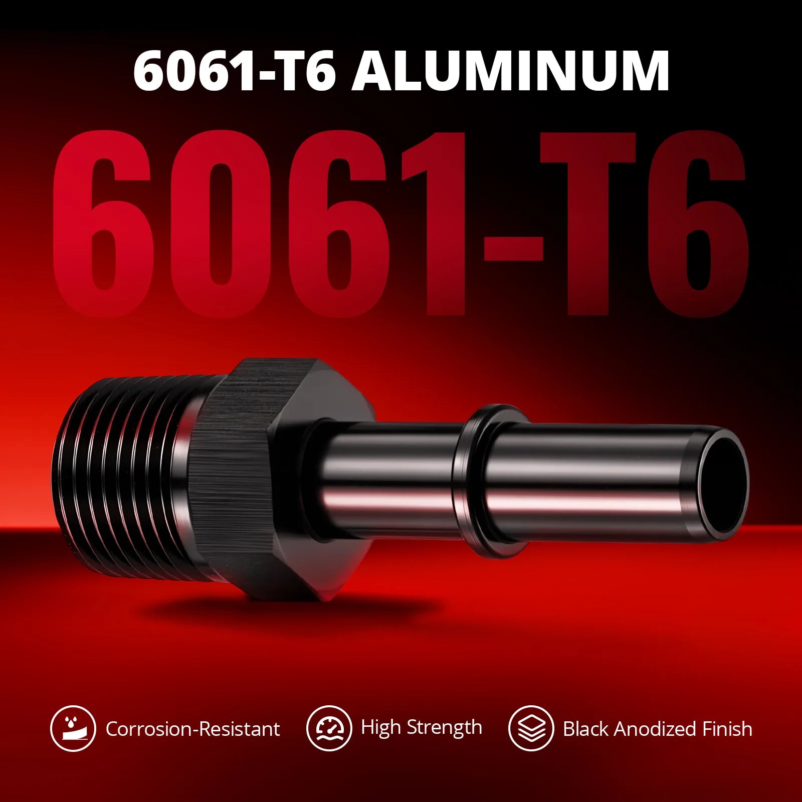 EVIL ENERGY Quick Disconnect Male Push On EFI Fitting Adapter Aluminum(NPT Male to SAE)
