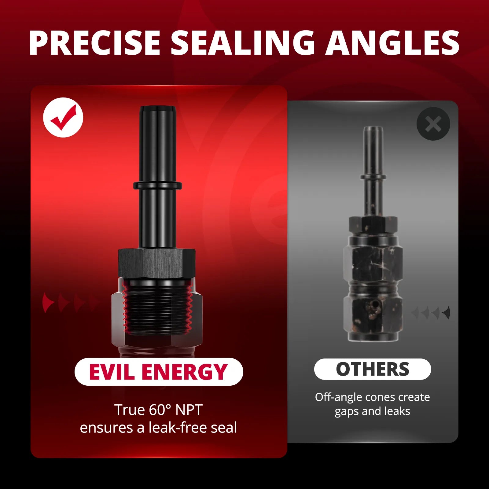 EVIL ENERGY Quick Disconnect Male Push On EFI Fitting Adapter Aluminum(NPT Male to SAE)