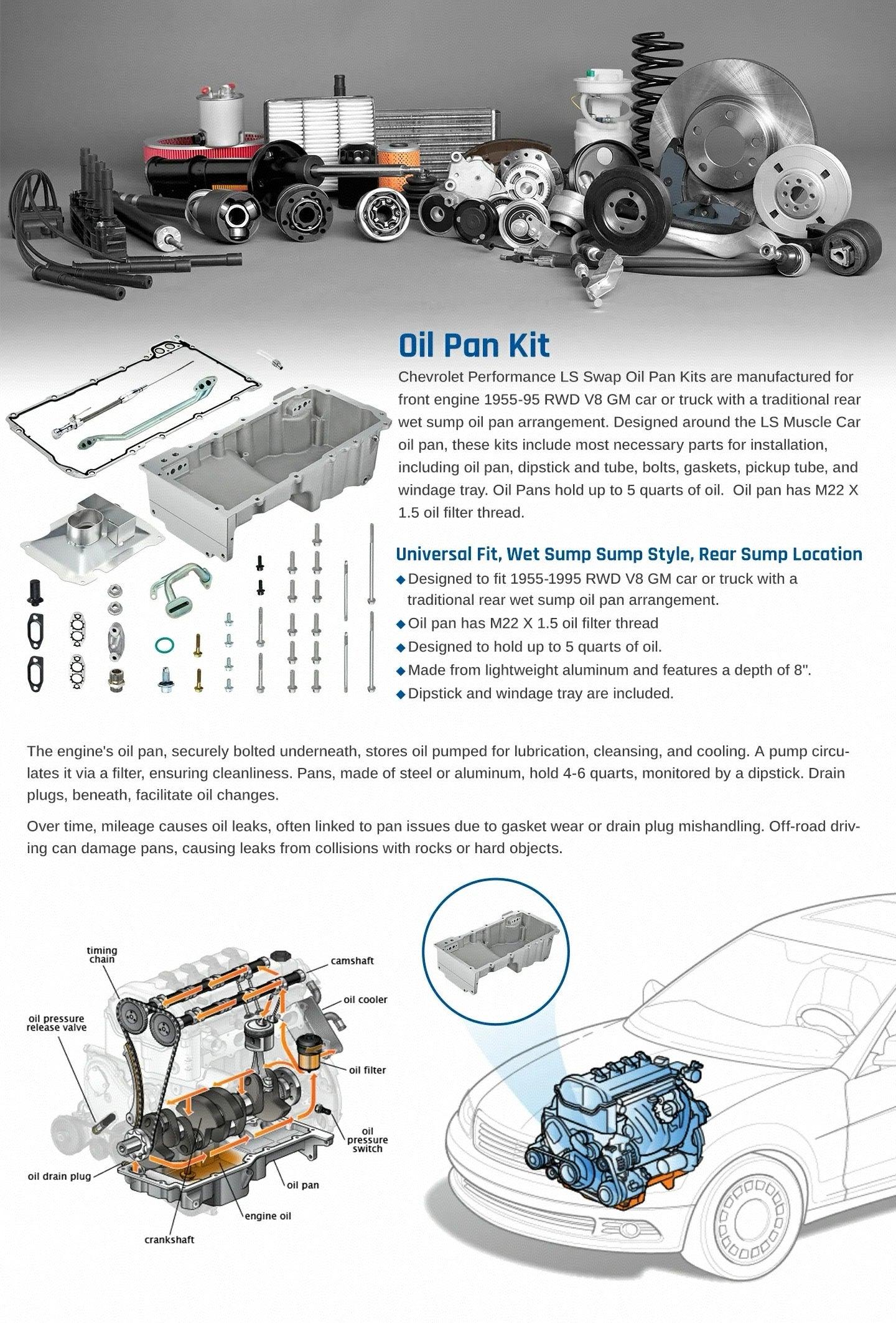LS Engine Swap Retro-fit Oil Pan Kit For LS1 LS2 LS3 LS6 4.8L 5.3L 6.0L 6.2L For Chevy/Camaro/Firebird/Nova/Apollo/Ventura/Omega - 34 LS Engine Swap Retro-fit Oil Pan Kit For LS1 LS2 LS3 LS6 4.8L 5.3L 6.0L 6.2L For Chevy/Camaro/Firebird/Nova/Apollo/Ventura/Omega - 34