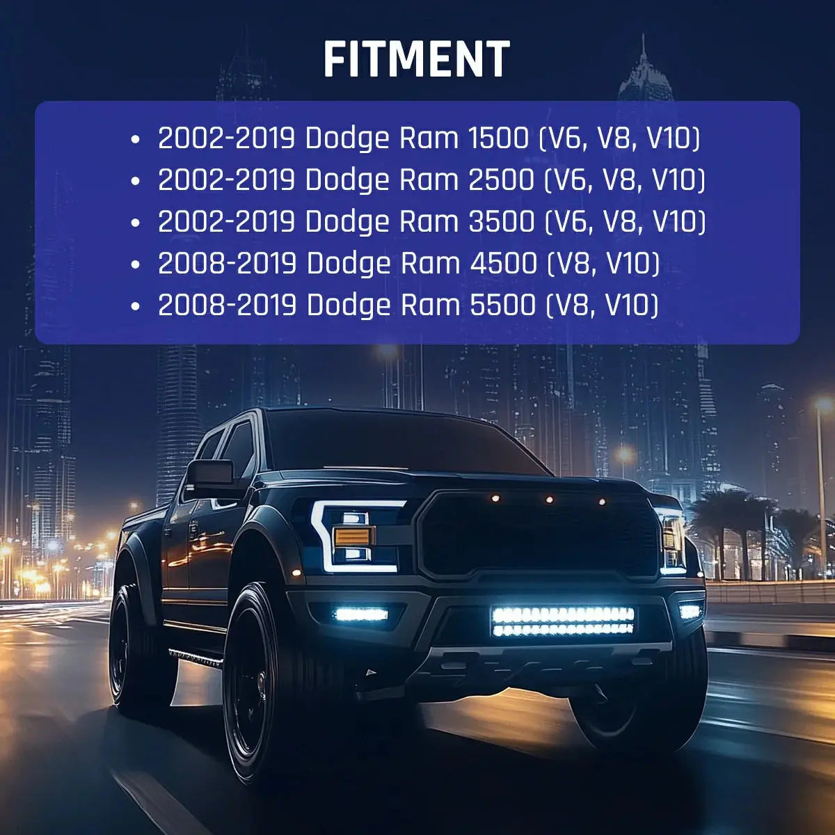 mysite Air Filter Compatible with 2002-2019 Dodge Ram Truck V6/V8/V10 (1500, 2500, 3500, 4500, 5500)