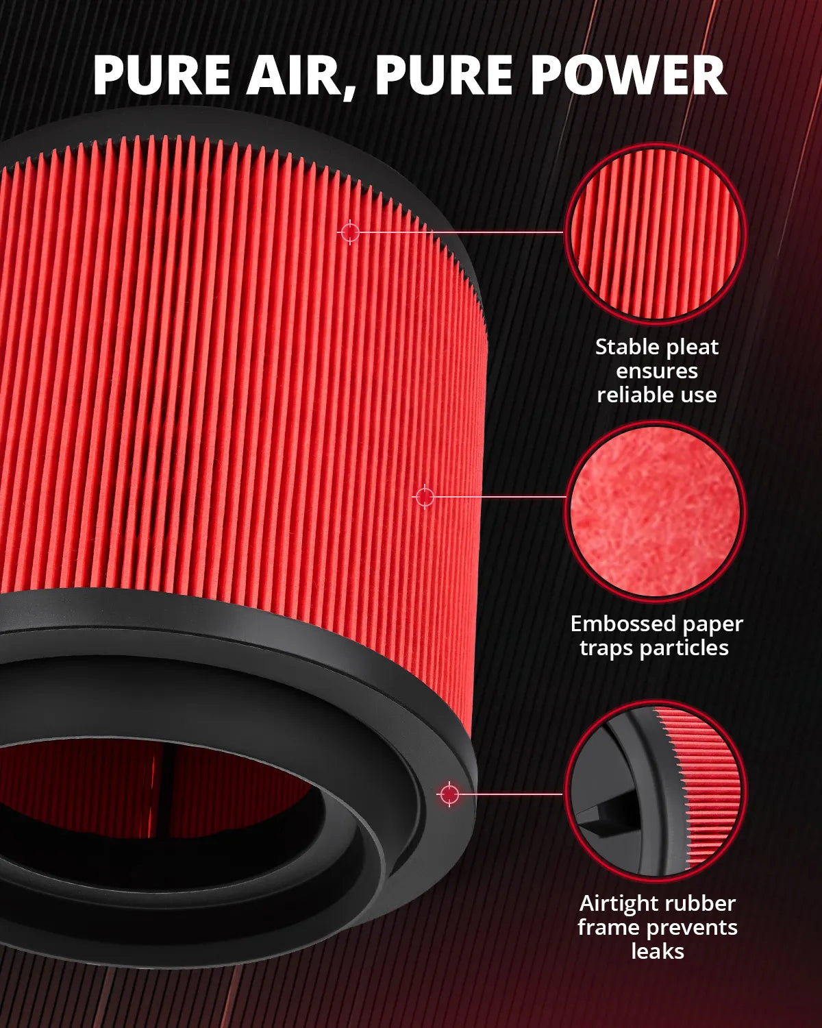 EVIL ENERGY Engine Air Filter, Compatible with Ford 2021-2025 Bronco, 2024-2025 Ranger, Replace CA12878