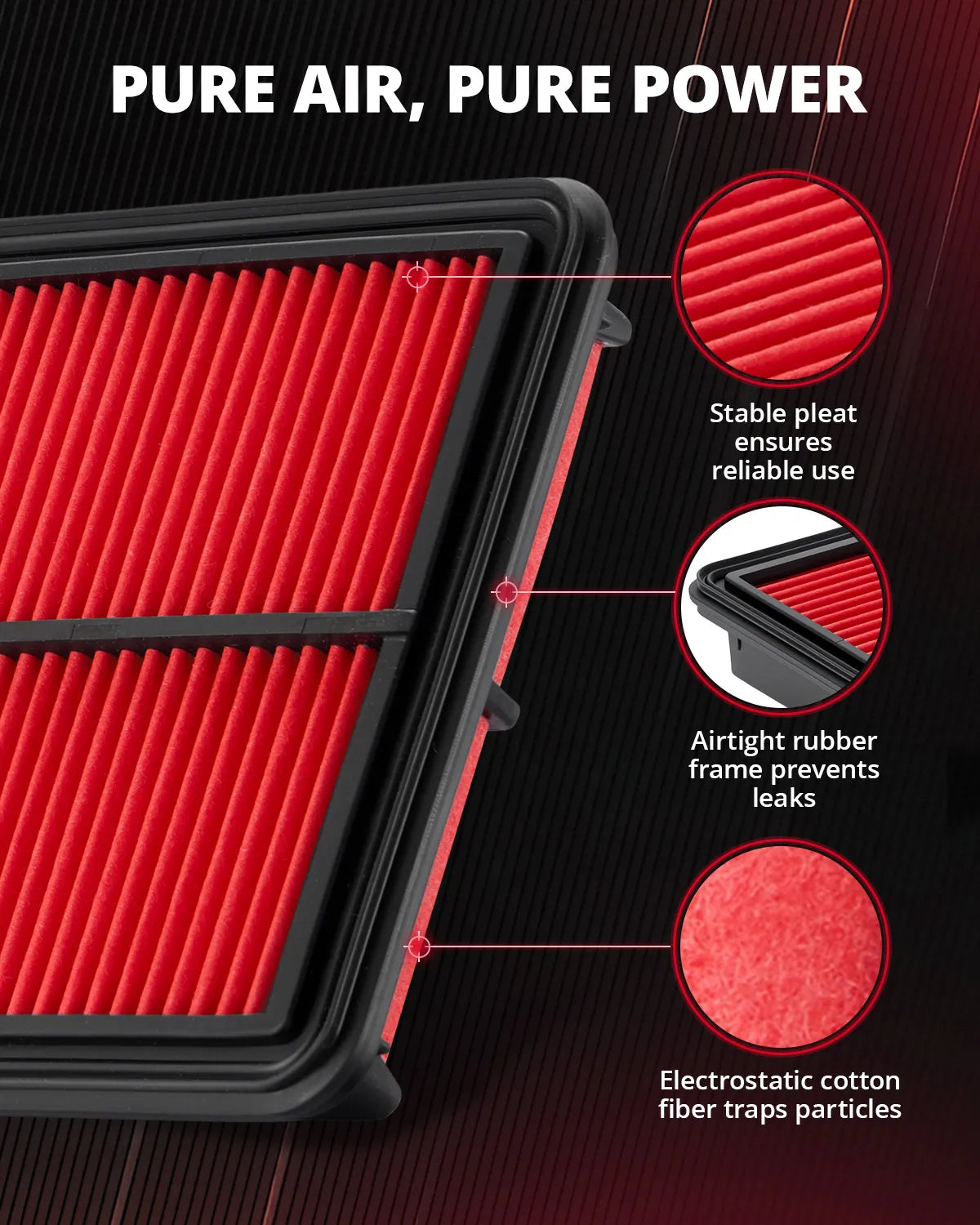 EVIL ENERGY Engine Air Filter, Compatible with NISSAN 2018-2024 Kicks Play, 2020-2025 Versa, Replace CA12315