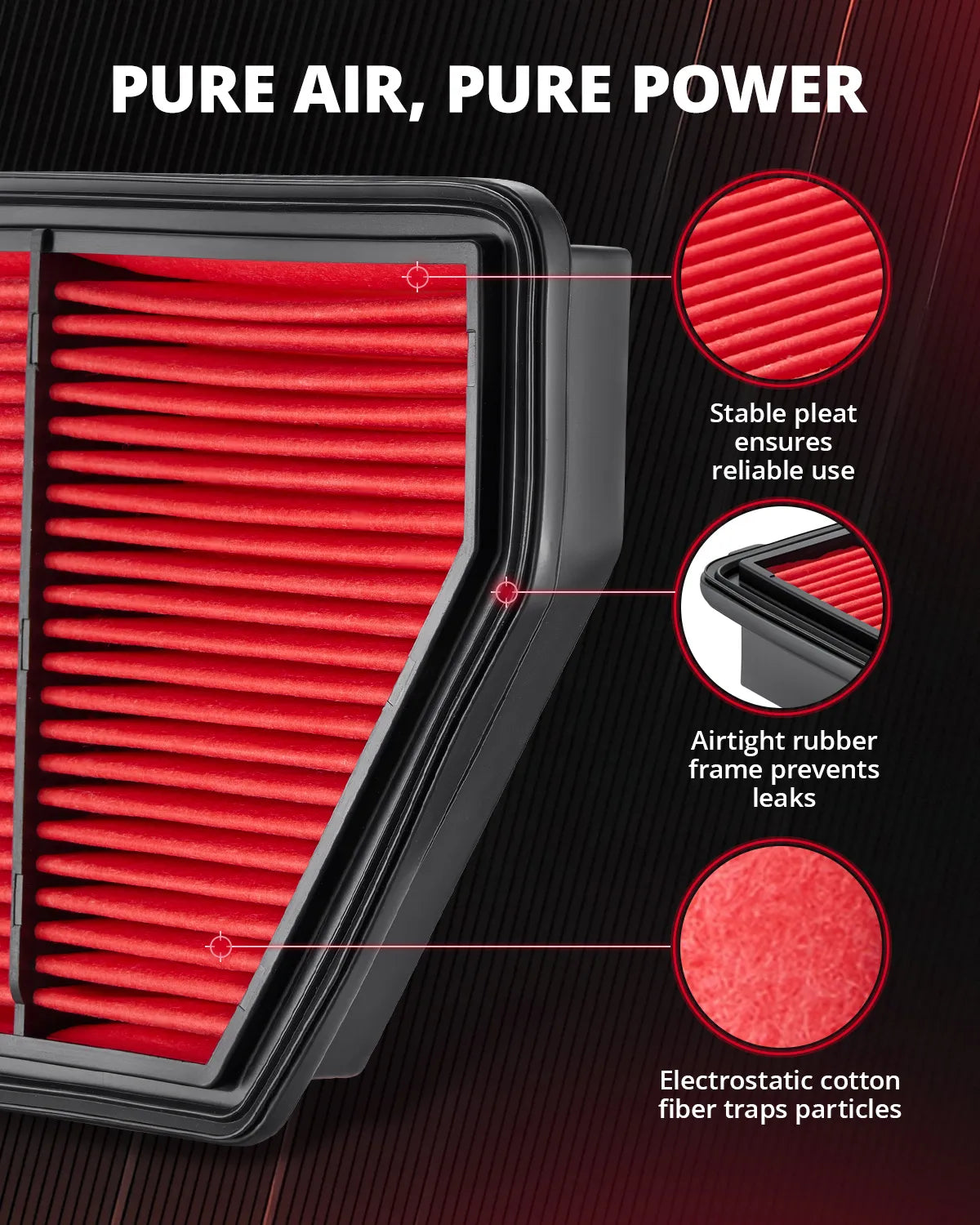 EVIL ENERGY Engine Air Filter, Compatible with Honda Civic 2016-2025, HR-V 2023-2025, Replace CA12051