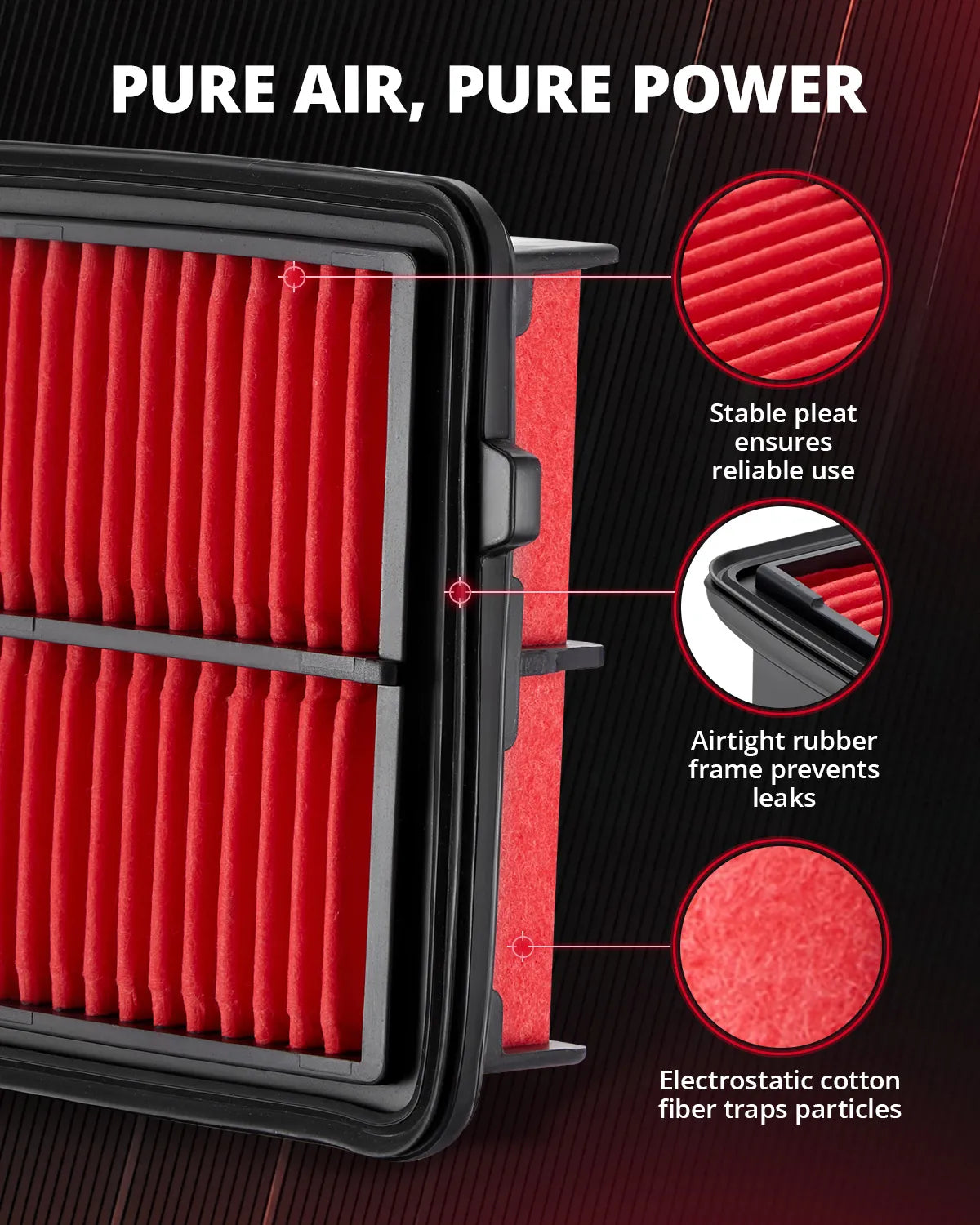 EVIL ENERGY Engine Air Filter, Compatible with Honda 2012-2025, CR-V Hybrid/e:PHEV, Accord/Civic/Breeze/Inspire/Spirior/Prelude Hybrid, Replace LX3763