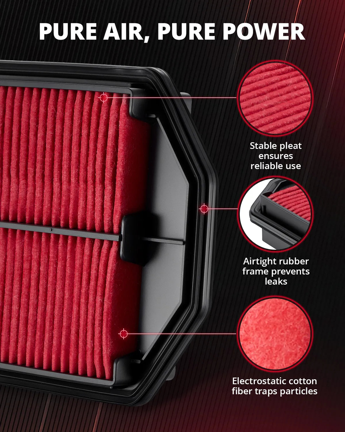 EVIL ENERGY Engine Air Filter, Compatible with Honda CR-V RE 2006-2012, Replace 5526WS