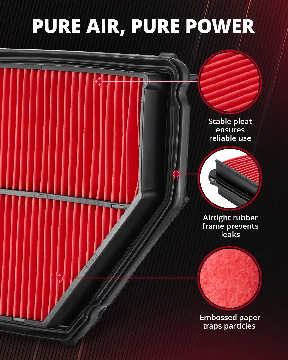 EVIL ENERGY Engine Air Filter, Compatible with Honda 2003-2008 Pilot, Acura 2001-2006 MDX, Replace 5326WS