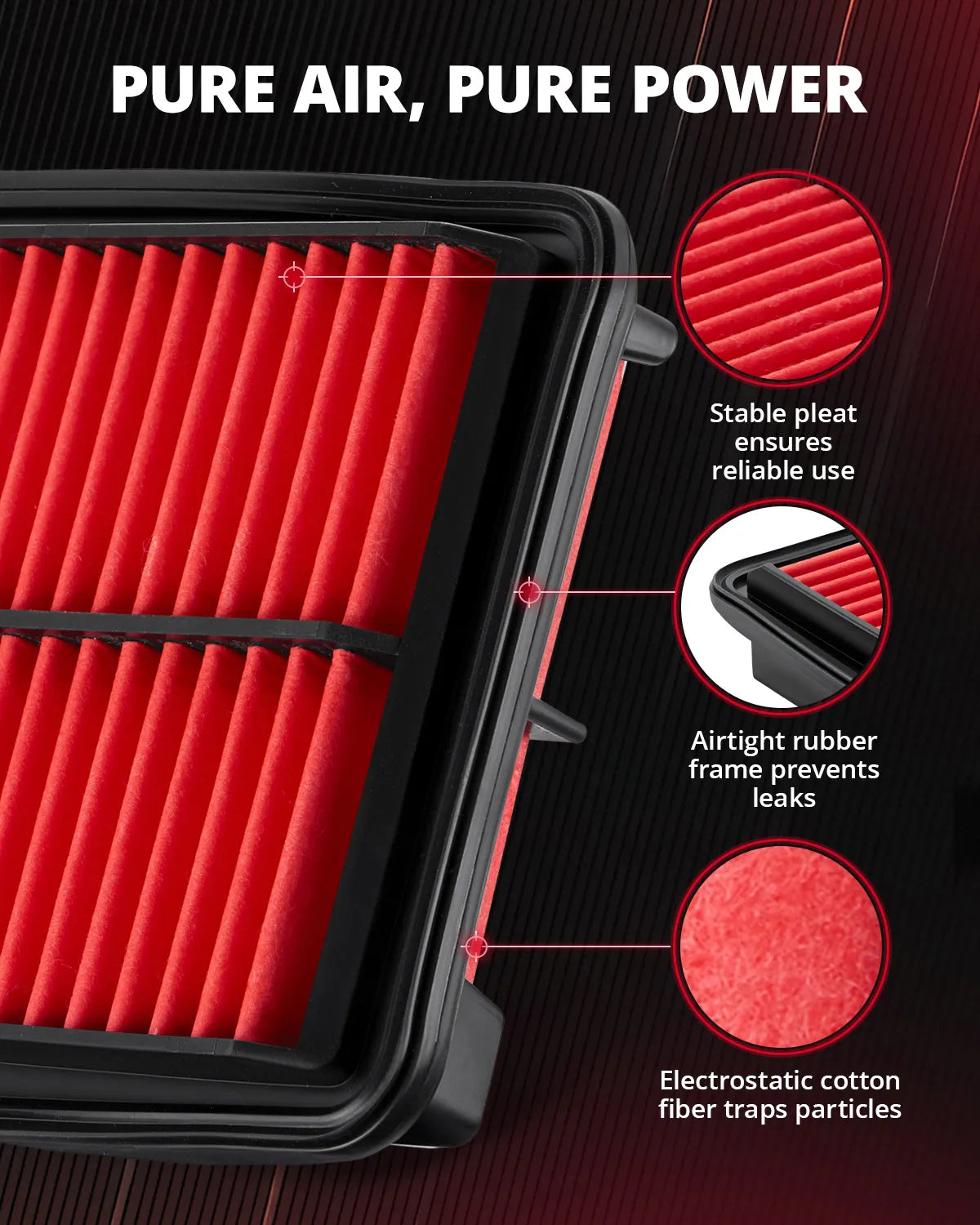 EVIL ENERGY Engine Air Filter, Compatible with Honda 2016-2025 Pilot/Odyssey/Ridgeline/Passport, Acura 2016-2025 TLX/MDX Hybrid, Replace CA12061