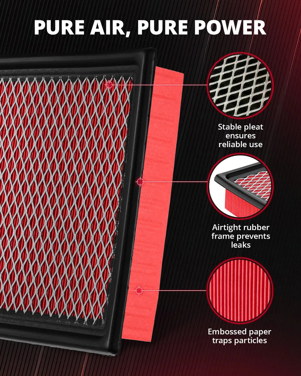 EVIL ENERGY Engine Air Filter Replacement for Dodge Journey 2009-2020 2.4L 3.6L & Avenger 2008-2014 2.4L, Replace CA10516, High Efficiency & Long Life