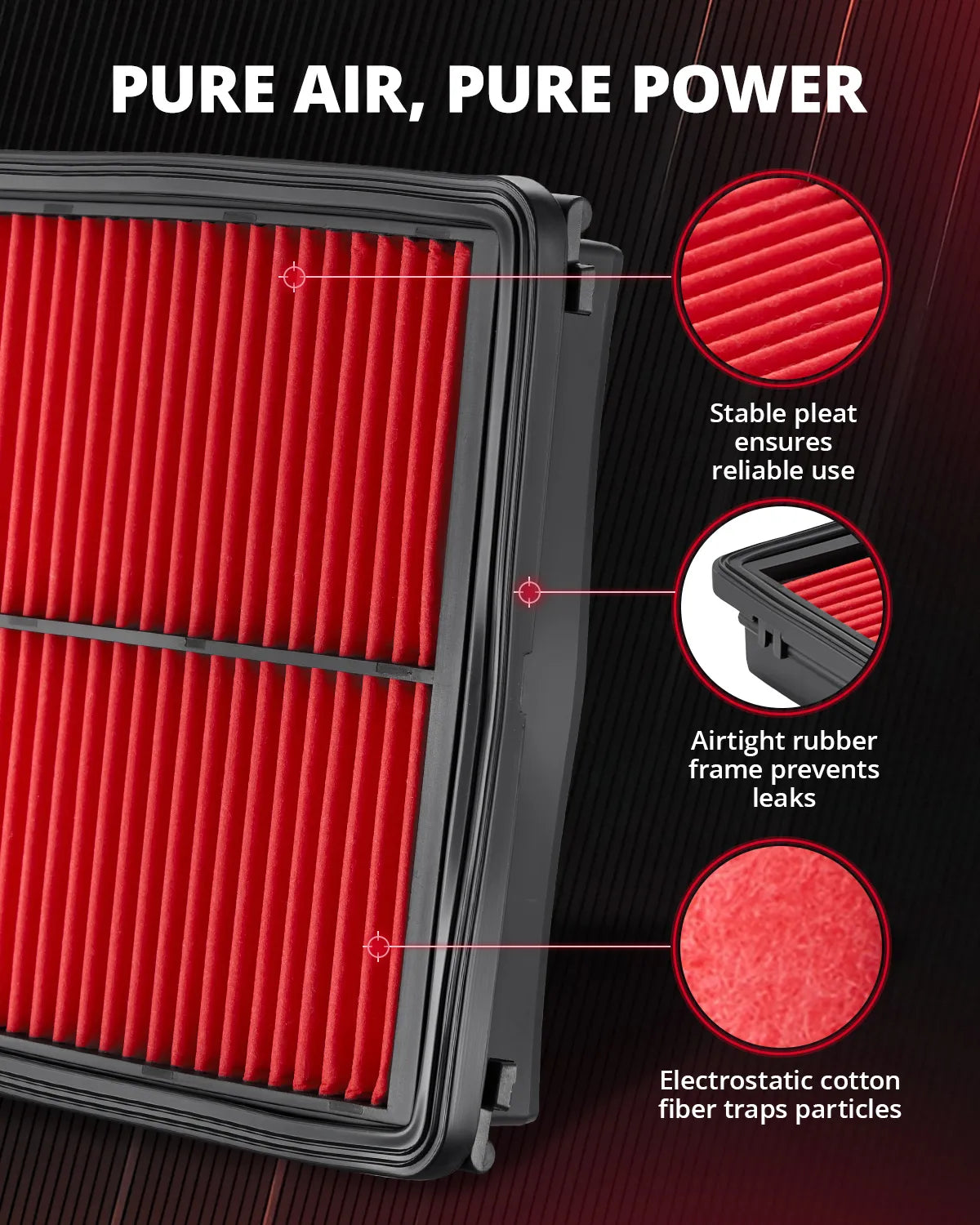 EVIL ENERGY Engine Air Filter, Compatible with Hyundai 2012-2025 Grand Santa Fe DM/Palisade LX2 / Santa Fe TM, Kia 2014-2025 KX7/Carnival YP/Sorento UM/Sorento/Telluride/Carnival, Replace CA11943