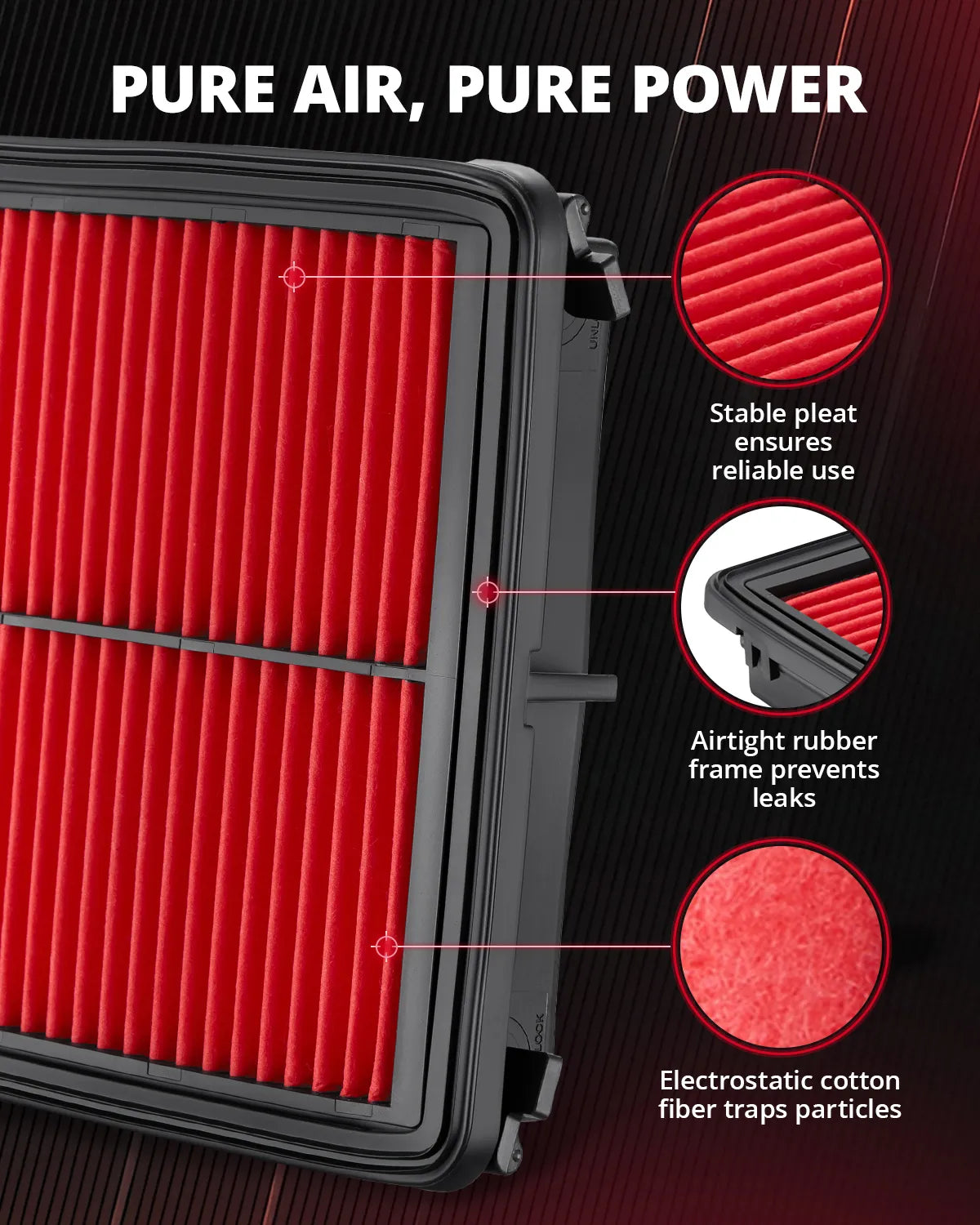 EVIL ENERGY Engine Air Filter, Compatible with Hyundai 2009-2025 Sonata YF/Hybrid/PHEV LF, Kia K5 JF 2015-2025, JAC 2017-2025 Refine/Jiayue, Replace CA11942