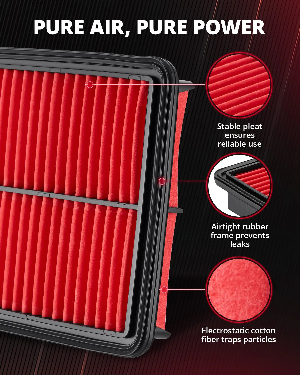 EVIL ENERGY Engine Air Filter, Compatible with Mazda 2007-2025 Atenza/CX-4/CX-5/CX-8, Mazda 3 Axela/Hatchback/Sedan BL/BM/BN, Replace CA11259