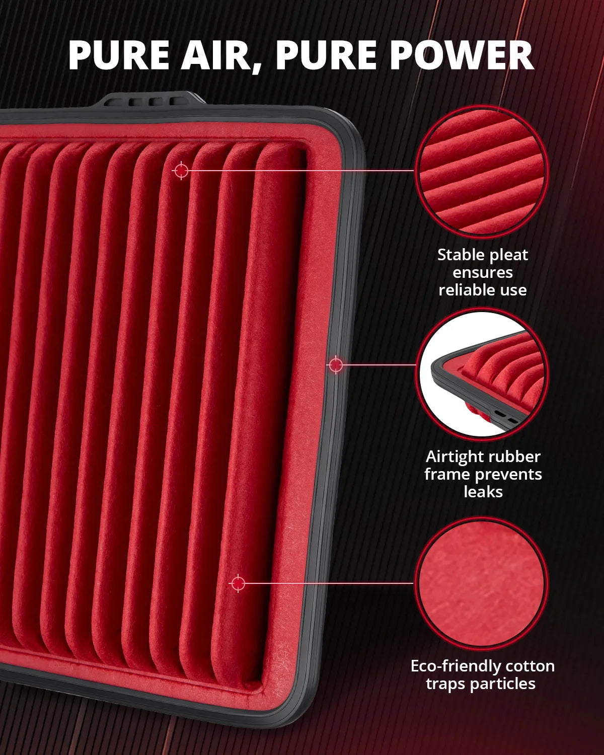 EVIL ENERGY Engine Air Filter, Compatible with Chevrolet 2008-2012 Colorado, Hummer 2007-2025 H3/H3T, GMC 2008-2012 Canyon, Replace 5573WS