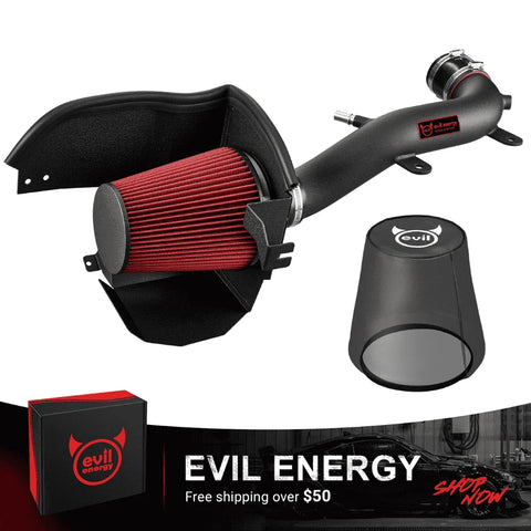 EVIL ENERGY Cold Air Intake Compatible for 2018-2024 Jeep Wrangler JL/Jeep Gladiator JT 3.6L, Increases Horsepower, Towing Performance & Acceleration, Includes Heat Shield & Pre-Filter, Black