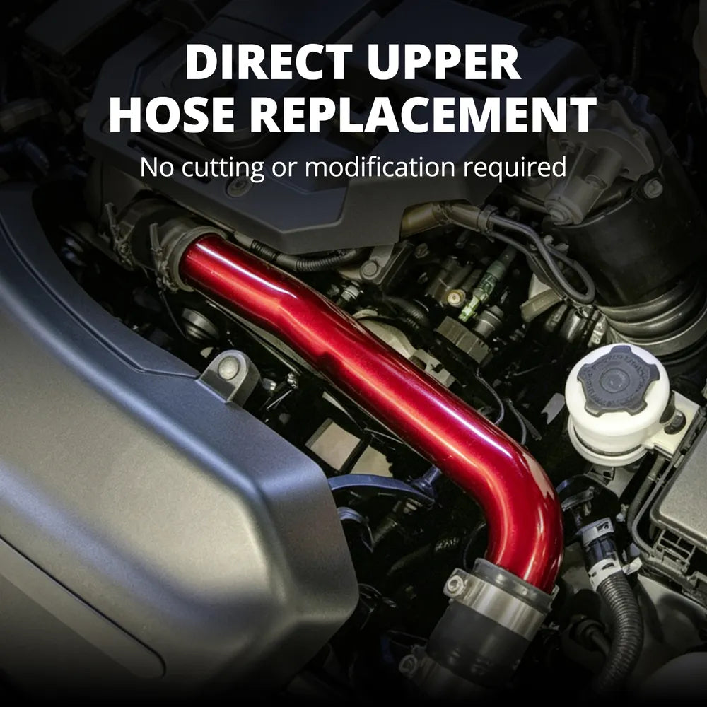 [Red] Direct upper hose replacement installed on Ram 2500 3500 6.7 Cummins with no cutting or modification required