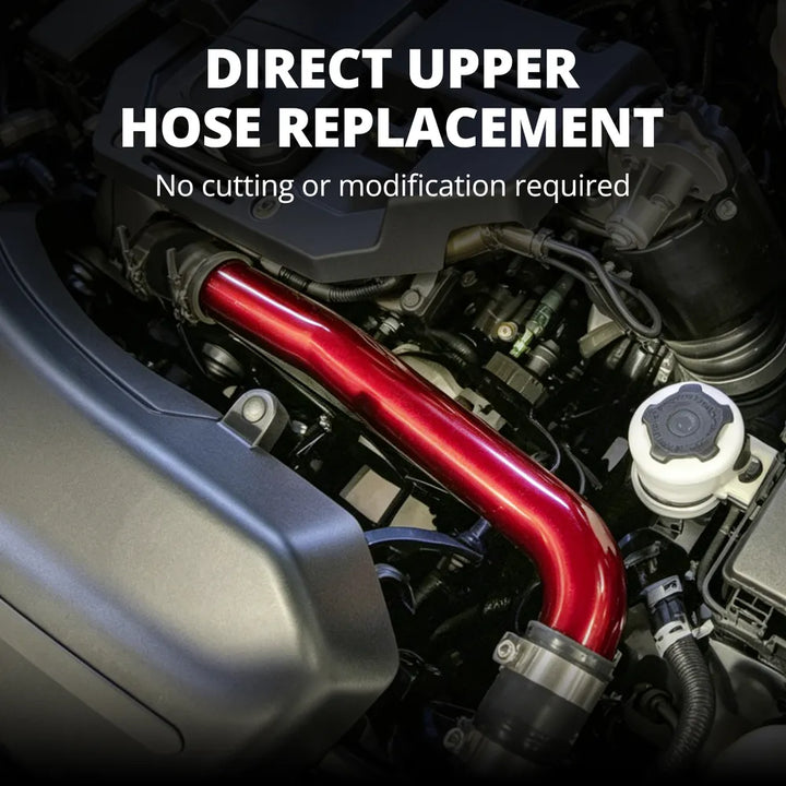 [Red] Direct upper hose replacement installed on Ram 2500 3500 6.7 Cummins with no cutting or modification required