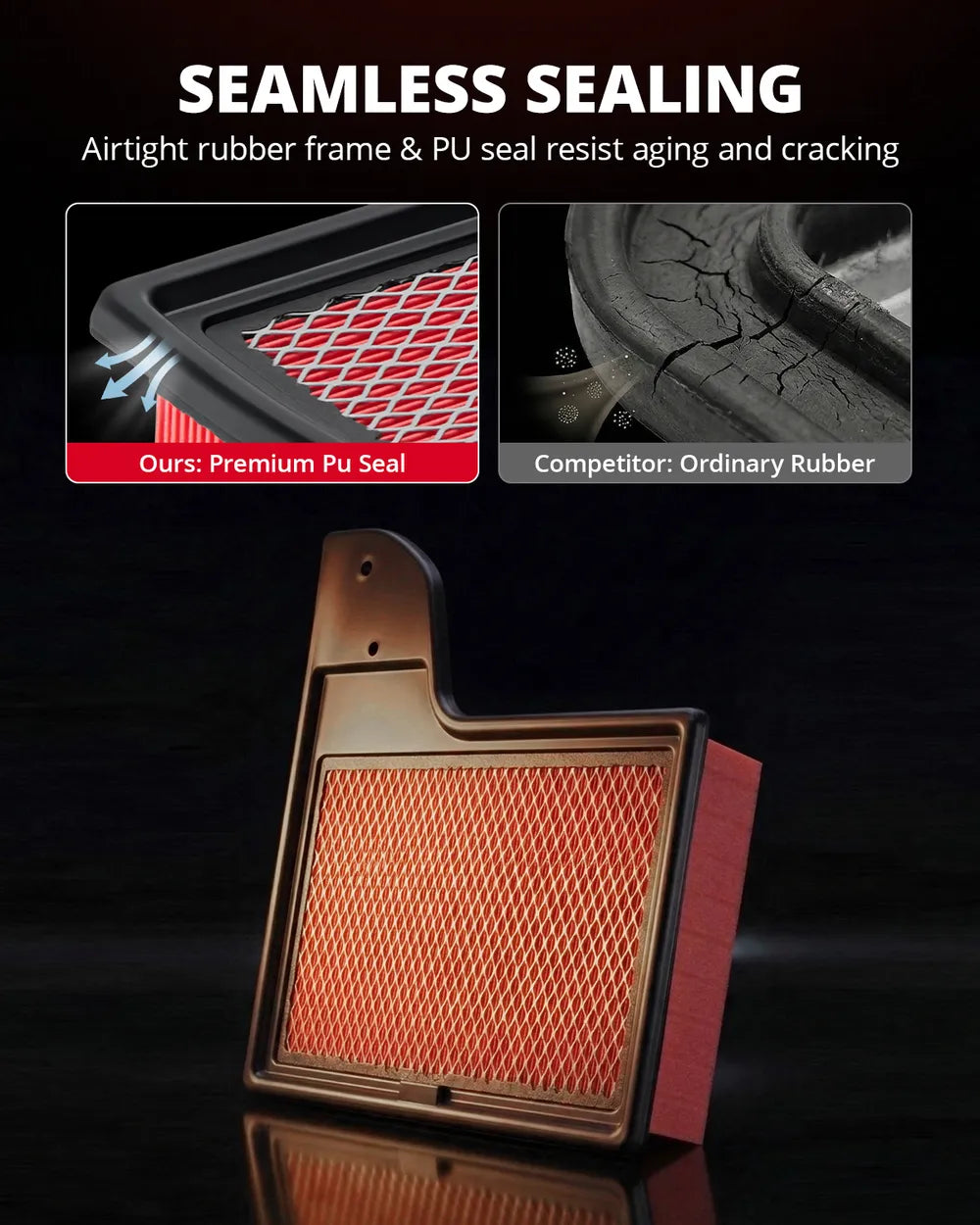 EVIL ENERGY Engine Air Filter Compatible with Ford Mustang 2015-2025 2.3T 5.0L, Shelby GT350 2016-2020 5.2L, GT500 2020-2022 5.2L, Replace CA11958