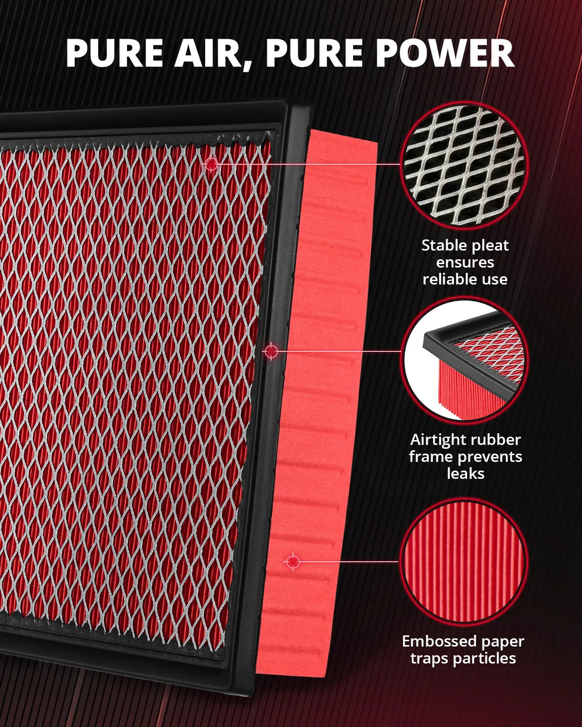 EVIL ENERGY Engine Air Filter Compatible with Jeep Grand Cherokee 2011-2025 3.6L 5.7L, Dodge Durango 2011-2025 3.6L 5.7L, Replace CA10755