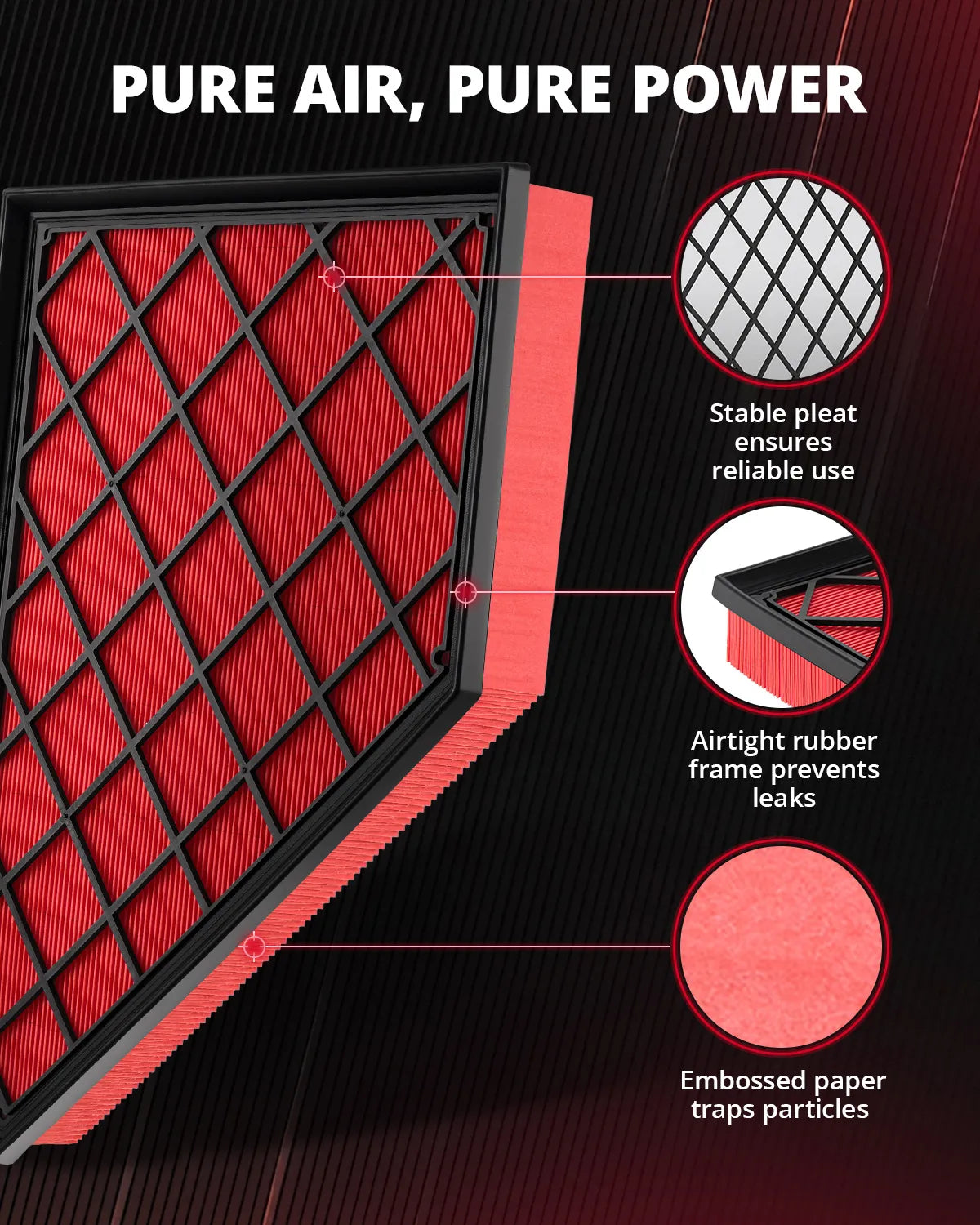 EVIL ENERGY Engine Air Filter Compatible with Chevrolet Traverse 2018-2025 3.6L, Buick Enclave 2018-2025 3.6L, Cadillac XT5 2017-2025 2.0T 3.6L, XT6 2019-2025 2.0T 3.6L, Replace CA12166