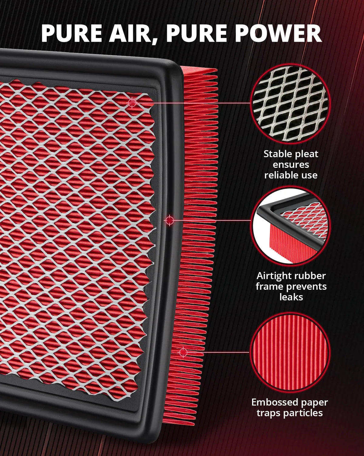EVIL ENERGY Engine Air Filter Compatible with Chevrolet Volt 2011-2015 1.4L, Cadillac ELR 2014-2016 1.4L, Replace 20871244