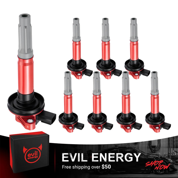 EVIL ENERGY UF622 Ignition Coil pack for Ford F-150 Mustang V8 5.0L 3.5L, featuring high-output performance and Free Shipping over $50.