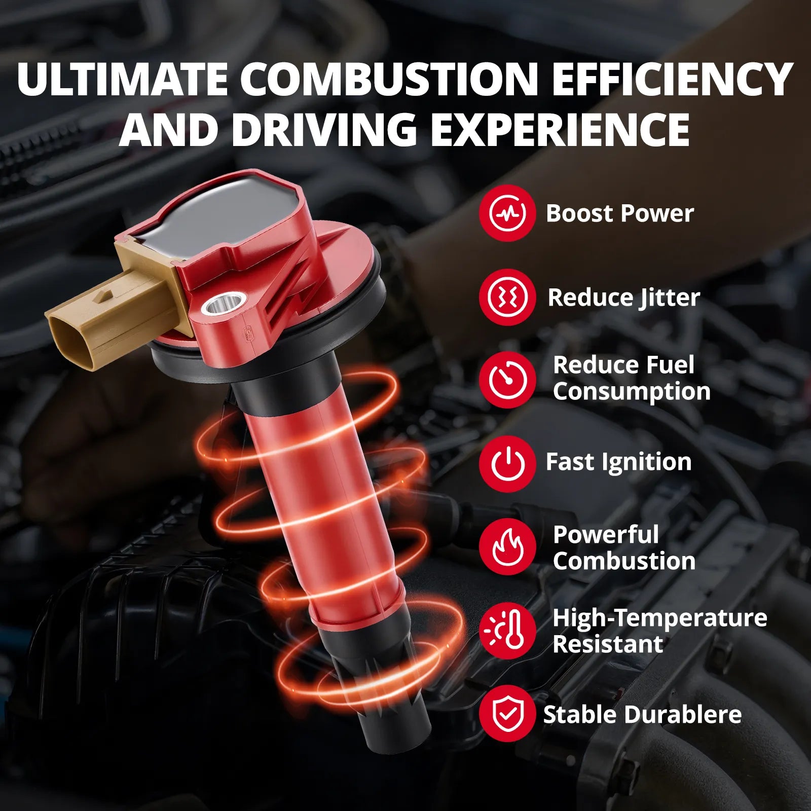 EVIL ENERGY Ignition Coil UF646 Fit Ford 3.5L EcoBoost V6 3-Pin Connector High Performance Coil