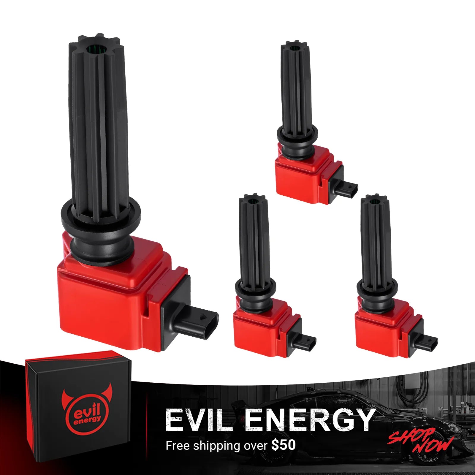evil energy ford 5.4 coil pack with high dielectric epoxy and premium silicone boot for 2005 f150 5.4 coil pack