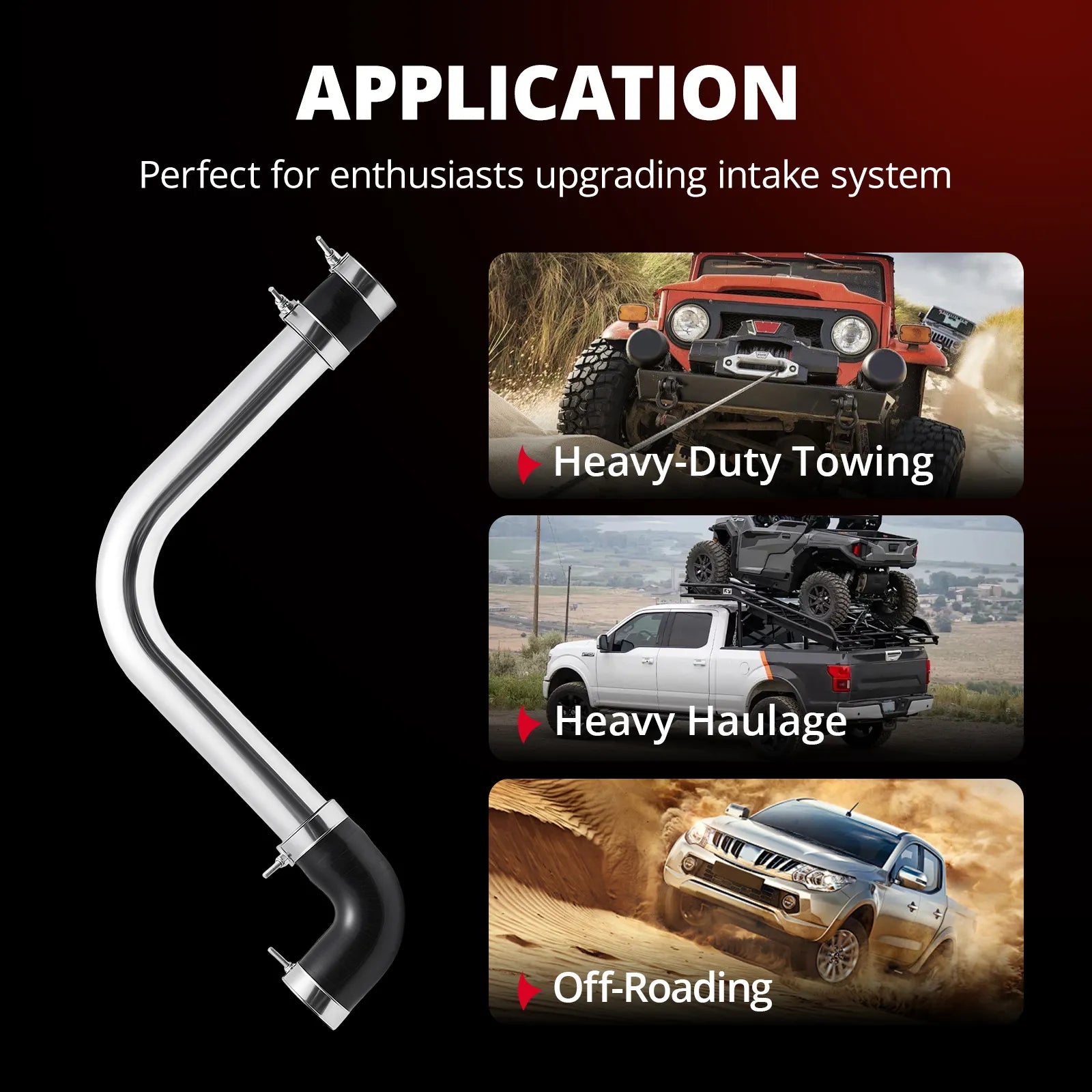 EVIL ENERGY 2IN/2.5IN/3IN Universal Intercooler Piping Kit 8pcs Aluminum with T-Bolt Clamps & Silicone Couplers