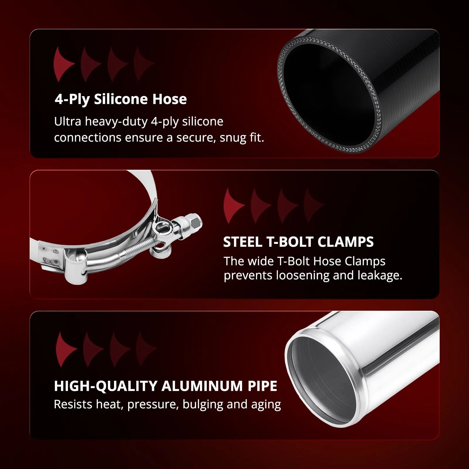 EVIL ENERGY Universal 2.5IN/3IN 12pcs Intercooler Piping, Aluminum Intercooler Pipe Kit with T-Bolt Hose Clamps & Silicone Coupler, Silver
