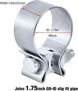 Evilenergy EVIL ENERGY  1.75/2.25/2.5/3 Inch Exhaust Clamp Narrow Band Muffler Clamp Stainless Steel 2PCS