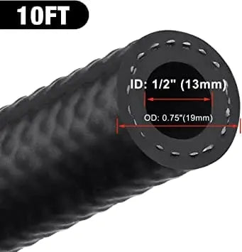 Evilenergy EVIL ENERGY 1/2 Fuel Hose Line Push Lock NBR Rubber SAE 30R7 5/10/25FT 300PSI