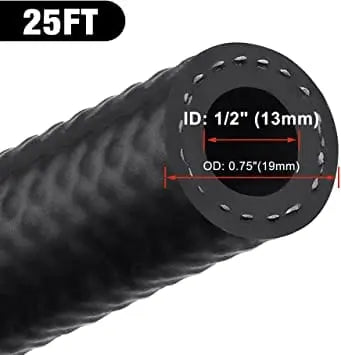 Evilenergy EVIL ENERGY 1/2 Fuel Hose Line Push Lock NBR Rubber SAE 30R7 5/10/25FT 300PSI