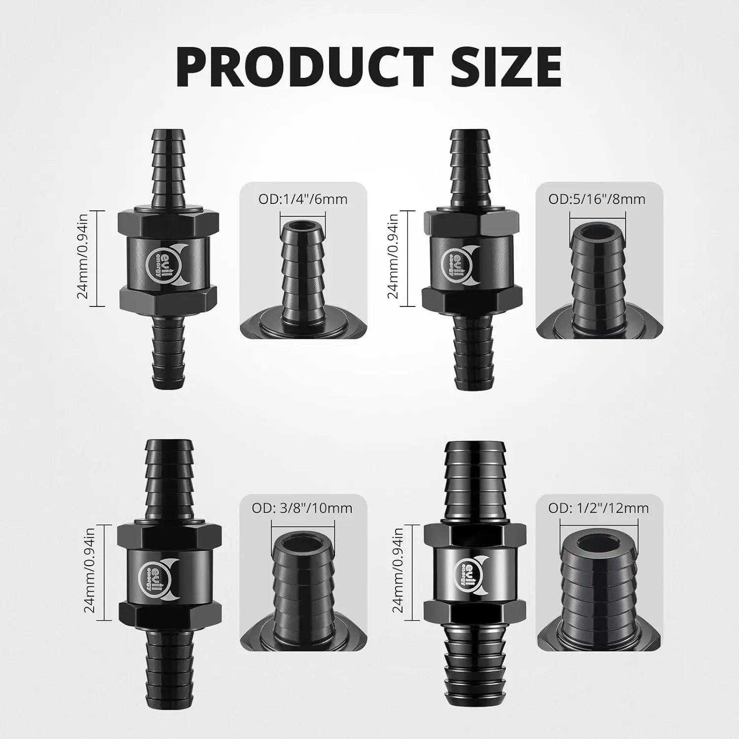 EVIL ENERGY One Way Fuel Check Valve Set 1/4–1/2 inch – EVILENERGY