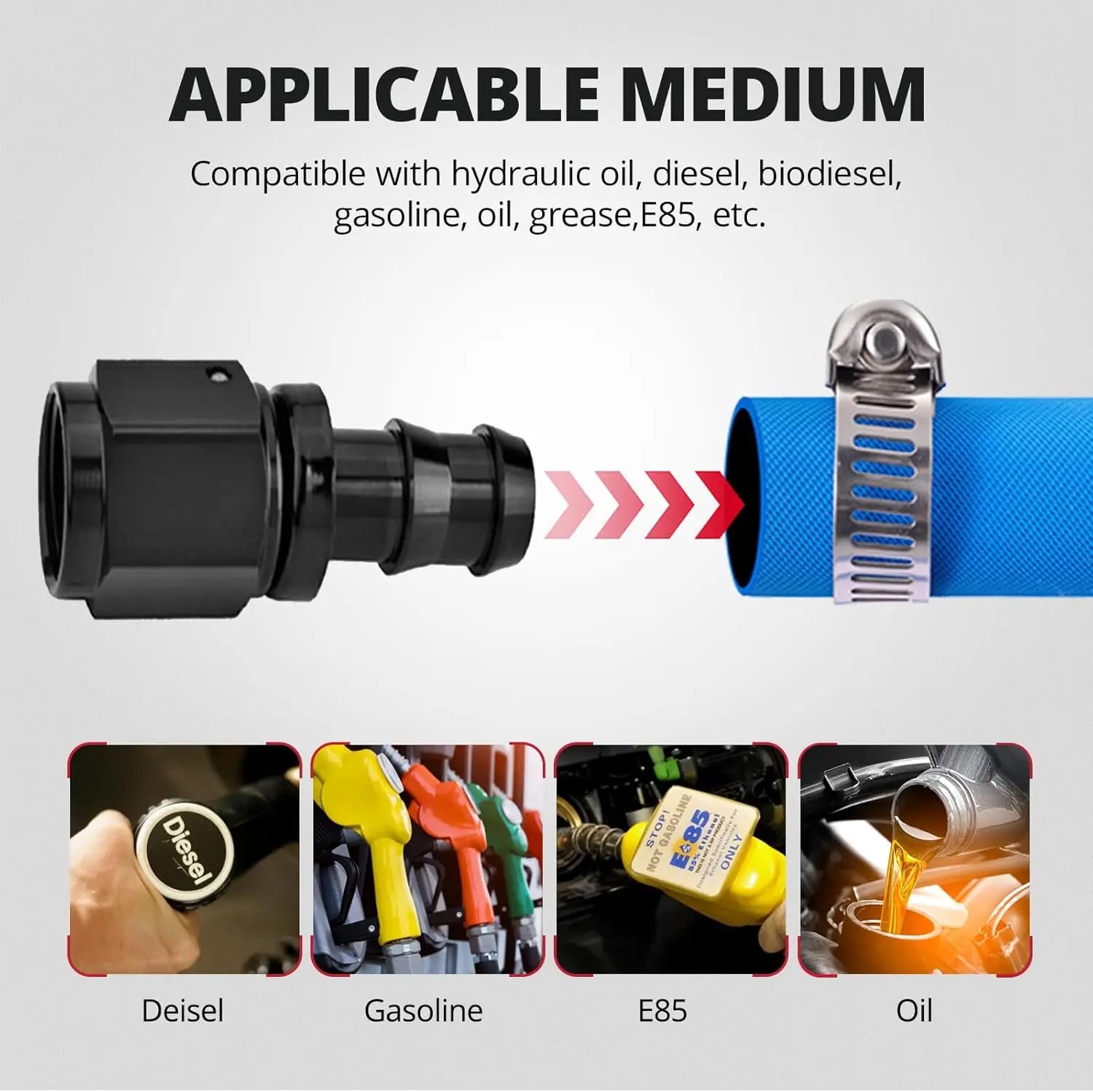 EVILENERGY EVIL ENERGY 1/4" High Pressure Fuel Line Hose 5FT 500PSI E85 for Fuel Systems Engines NBR Rubber EN854-1TE Blue