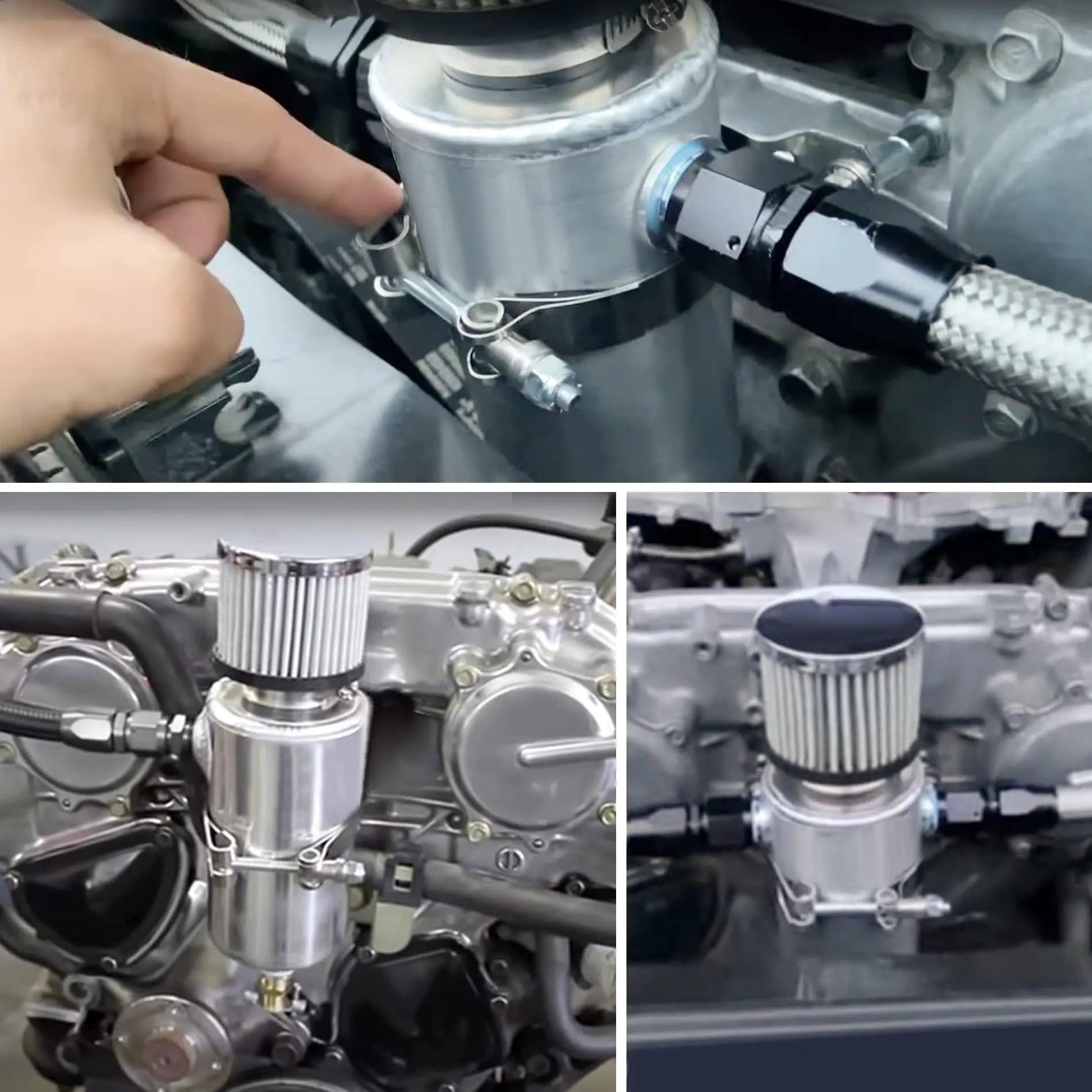 EVIL ENERGY PCV/CCV 10AN Baffled Aluminum Oil Breather Catch Can ...