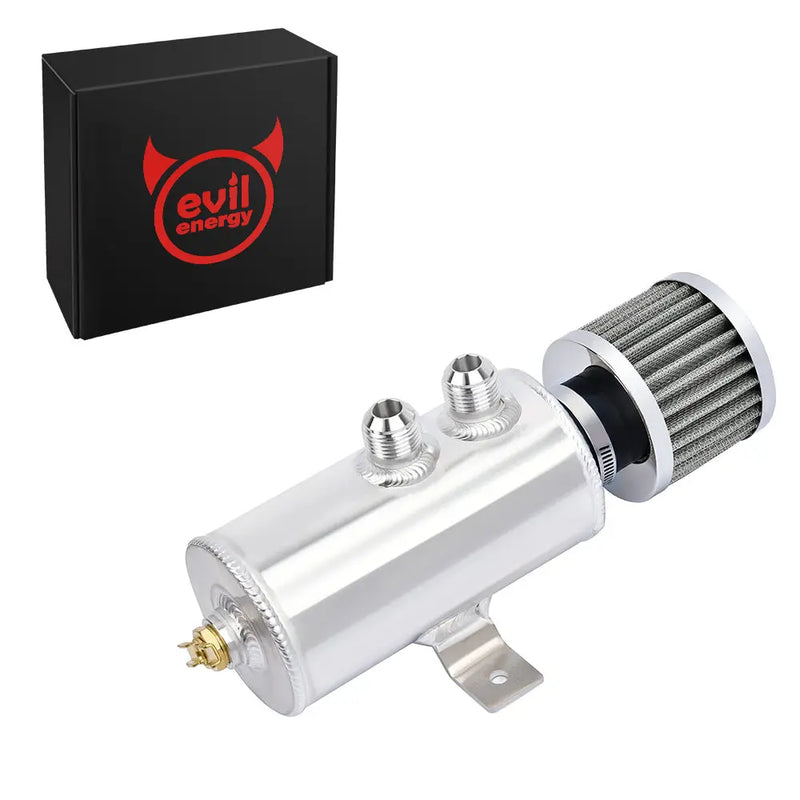 Evilenergy EVIL ENERGY 10AN Baffled Oil Catch Can Oil Breather Tank with Valve 750ML Universal