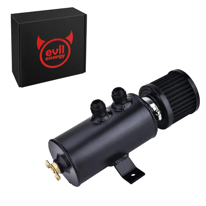 Evilenergy EVIL ENERGY 10AN Baffled Oil Catch Can Oil Breather Tank with Valve 750ML Universal