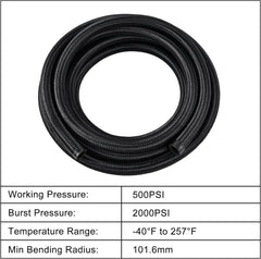 EVIL ENERGY 10AN Fuel Line Kit – 20FT Hose, Swivel Fittings, Clamps, Great For Fuel, Oil, Coolant & Turbo Lines