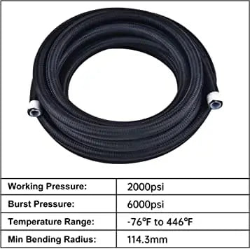 Evilenergy EVIL ENERGY 10AN PTFE E85 Fuel Line Hose Nylon Braided 10/20FT