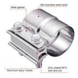 Evilenergy EVIL ENERGY 2/2.25/2.5/3/4 Inch Exhaust Clamp Lap Joint Band Clamp Stainless Steel 2PCS